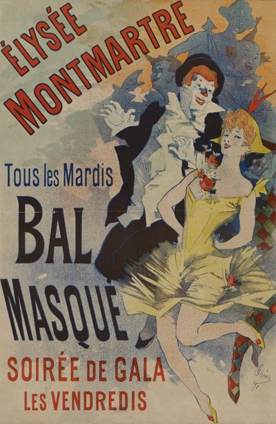 Élysée Montmartre: Bal Masque, published January 18, 1891 by Jules Cheret